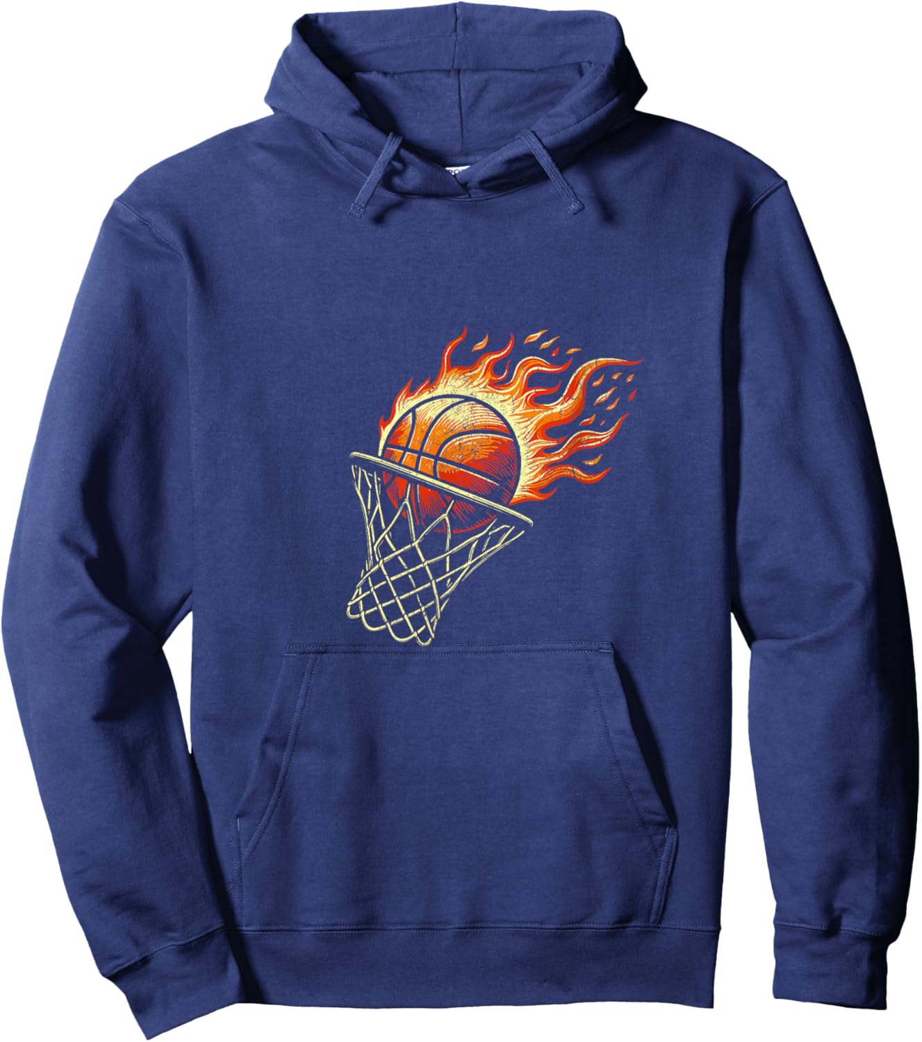 Basketball on fire Hoodie - Hoodie | Navy