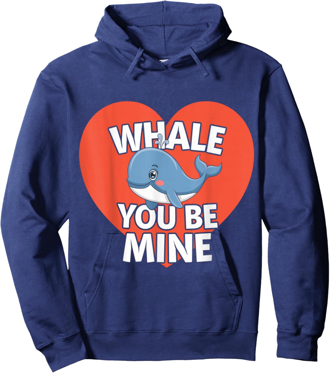 Whale You Be Mine Valentines Day Pun Hoodie - Hoodie | Navy
