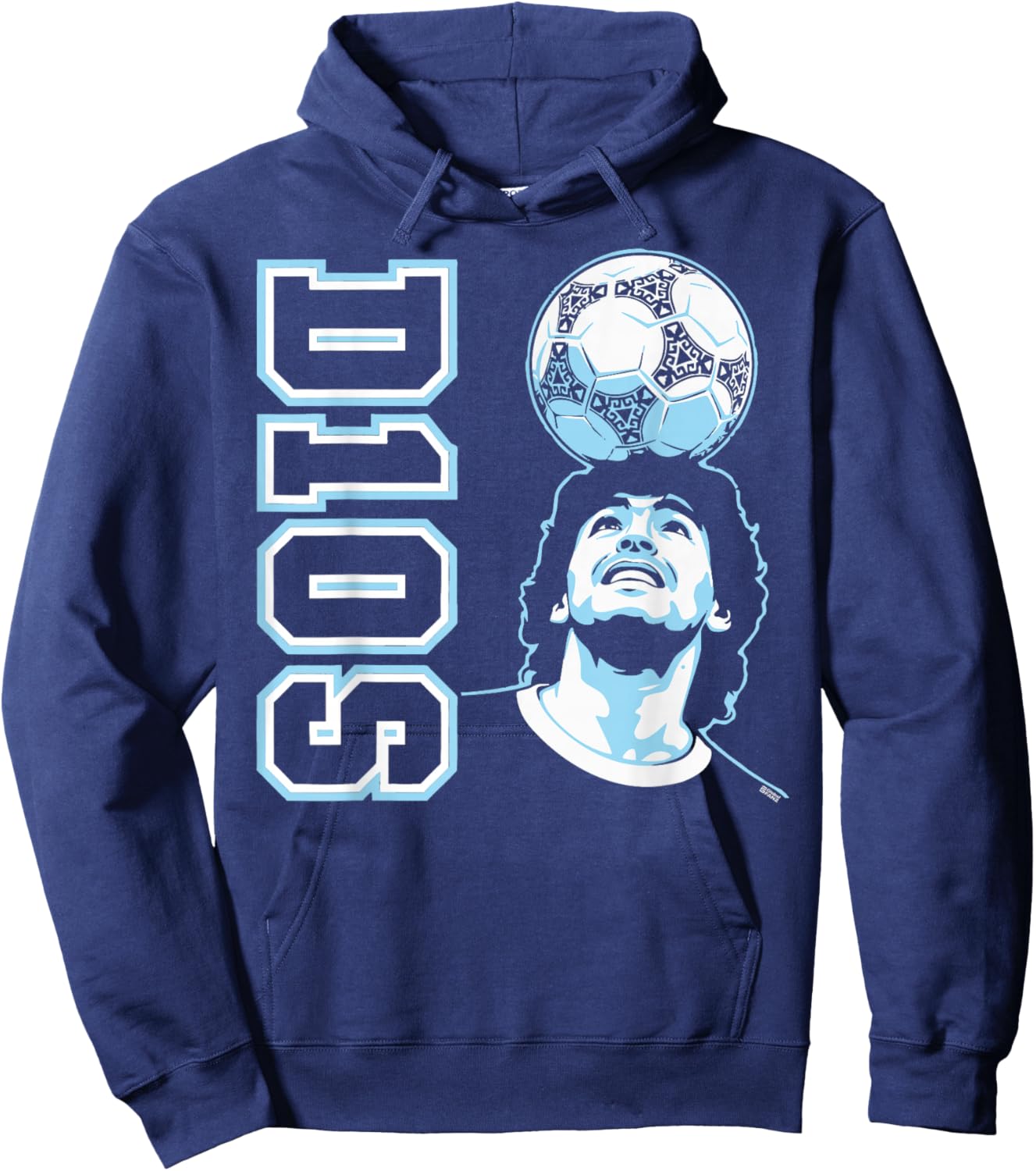 Diego Maradona D10S Headball Retro Soccer Hoodie - Hoodie | Navy