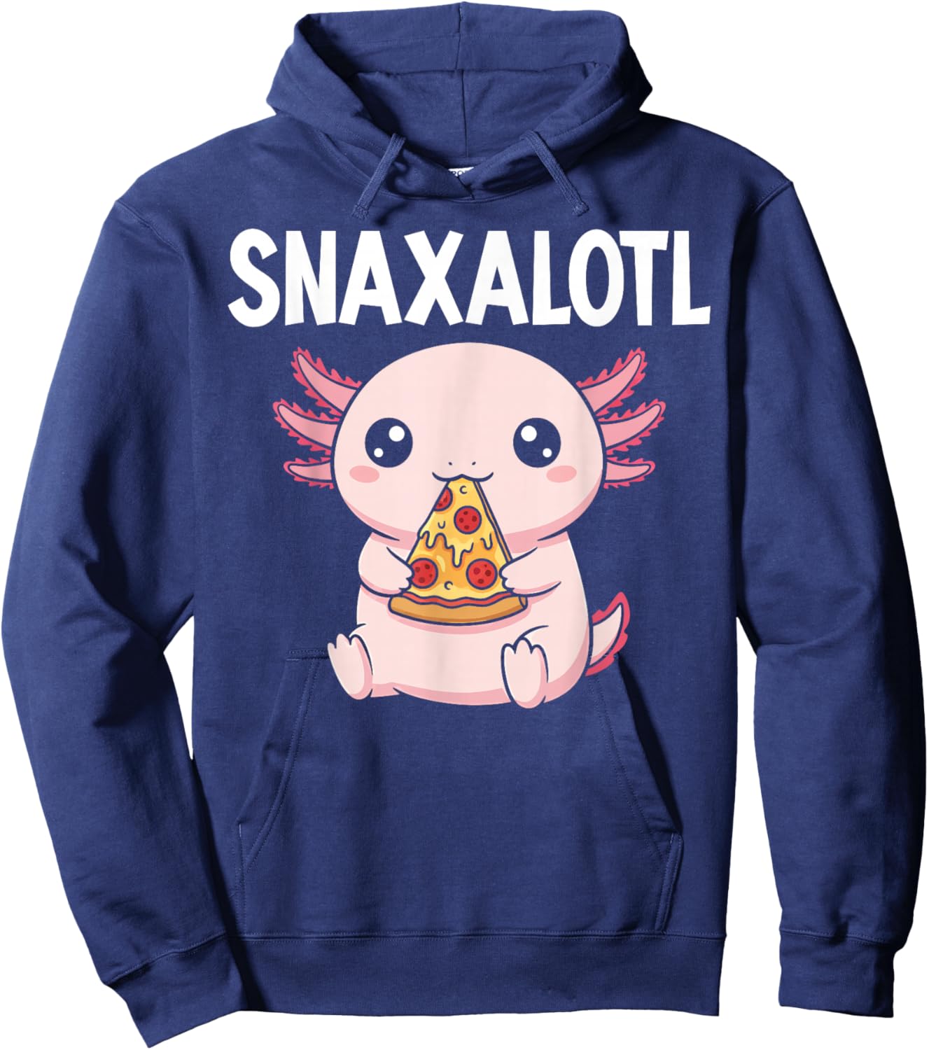 Snaxalotl Pizza Axolotl Funny Hoodie - Hoodie | Navy