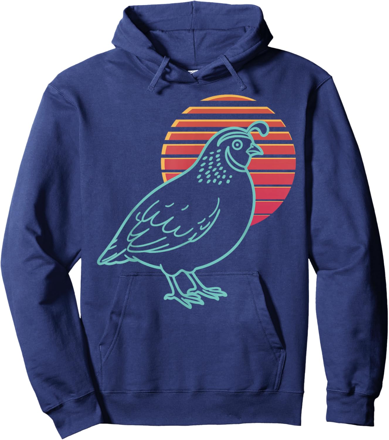 Quail Lover Bird Animal Retro Synthwave 80s Hoodie - Hoodie | Navy