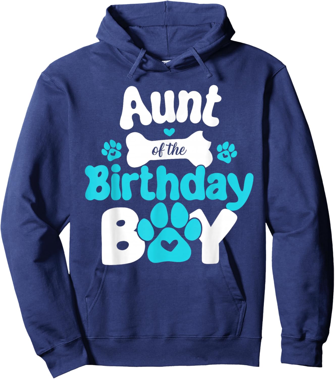 Aunt of The Birthday Boy Dog Paw Hoodie - Hoodie | Navy