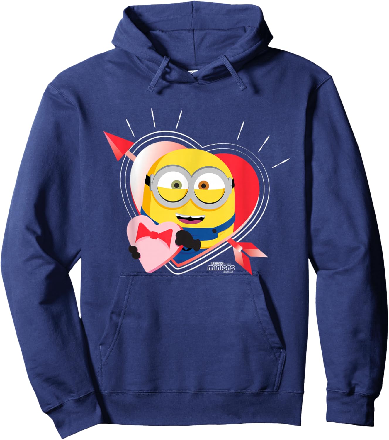 Minions Heartfelt Valentine Hoodie - Hoodie | Navy