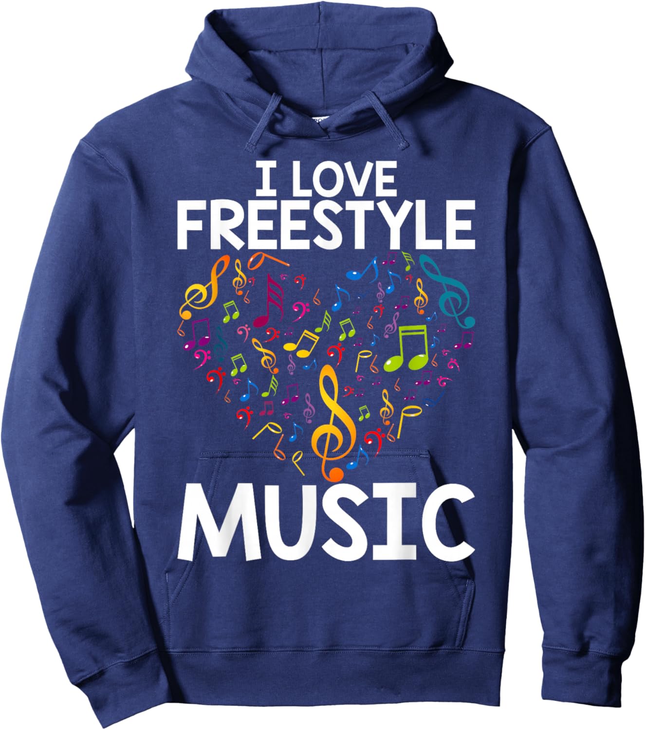 I Love Freestyle Music Hoodie - Hoodie | Navy