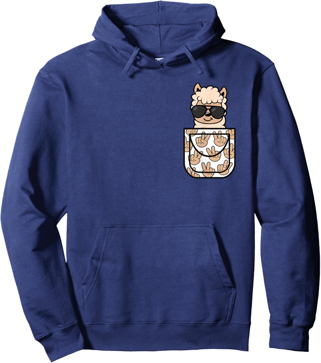Funny Llama Pocket Men Women Kids Hoodie - Hoodie | Navy