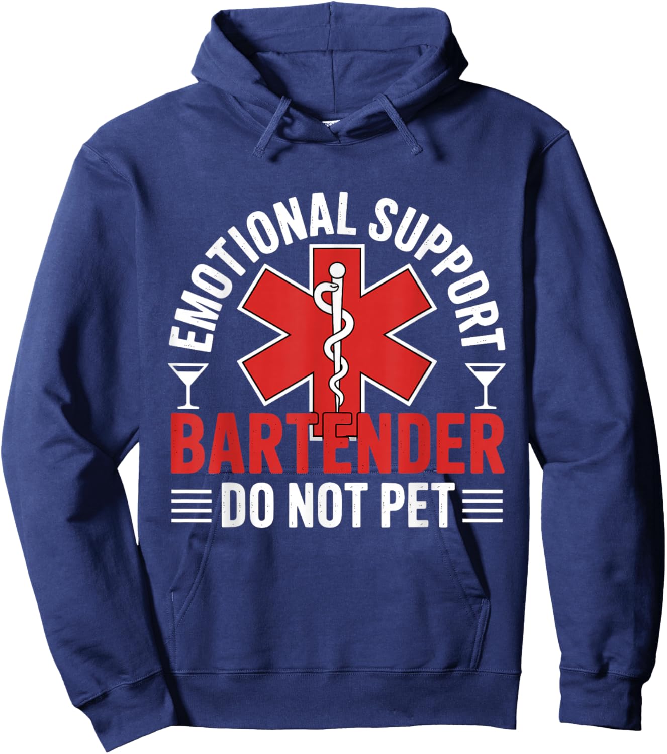 Emotional Support Bartender Do Not Pet Hoodie - Hoodie | Navy