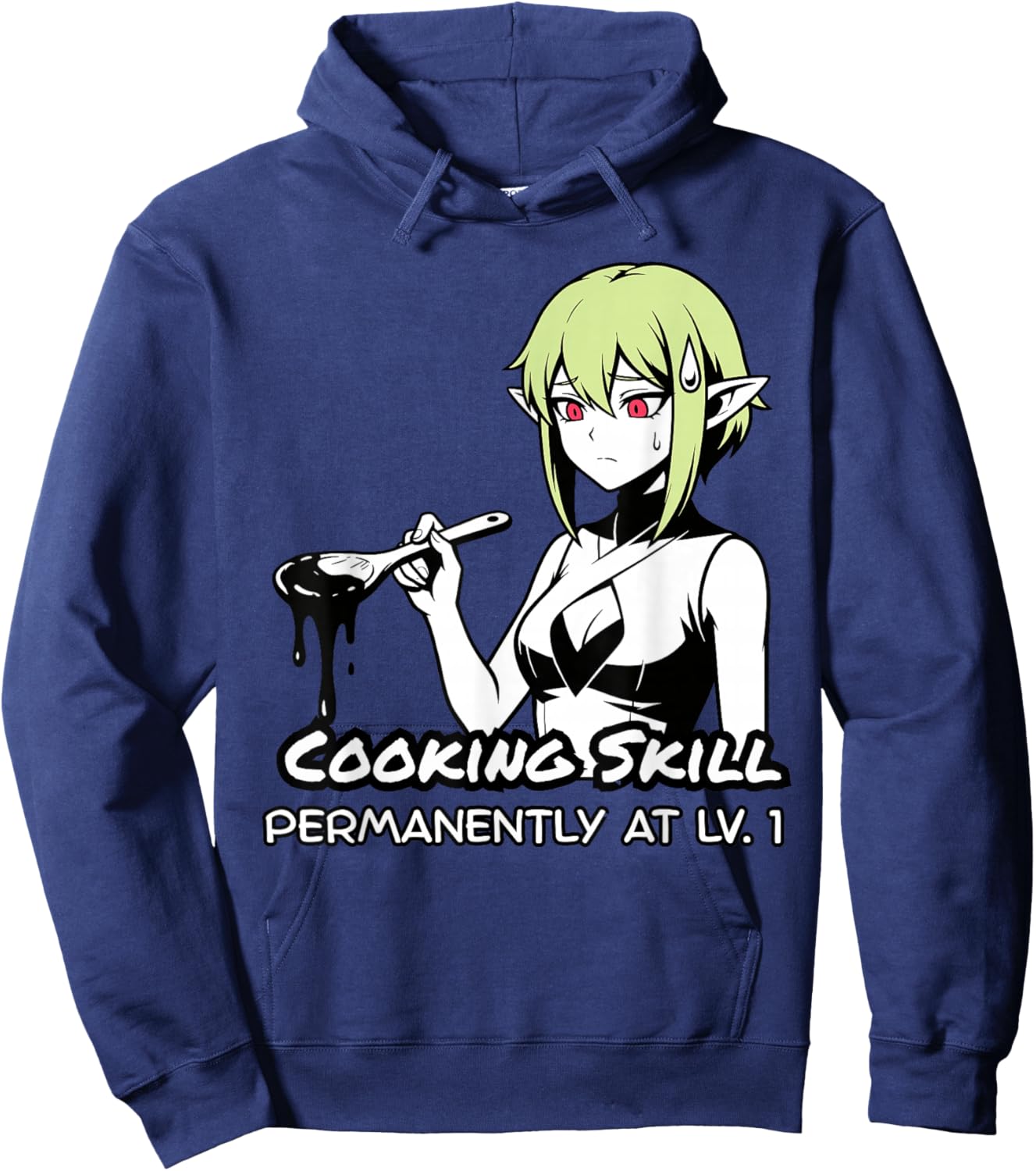 Cooking Skill Permanently LV1 Anime Waifu Art Hoodie - Hoodie | Navy
