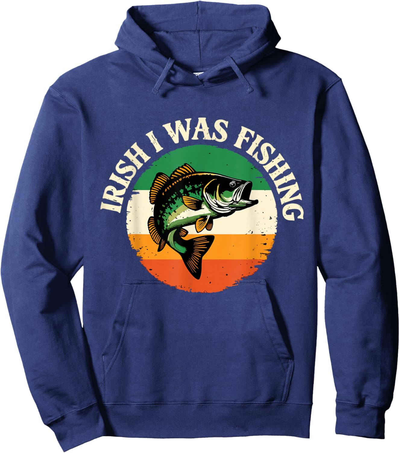 Irish I was Fishing Fisherman St Patricks Day Hoodie - Hoodie | Navy
