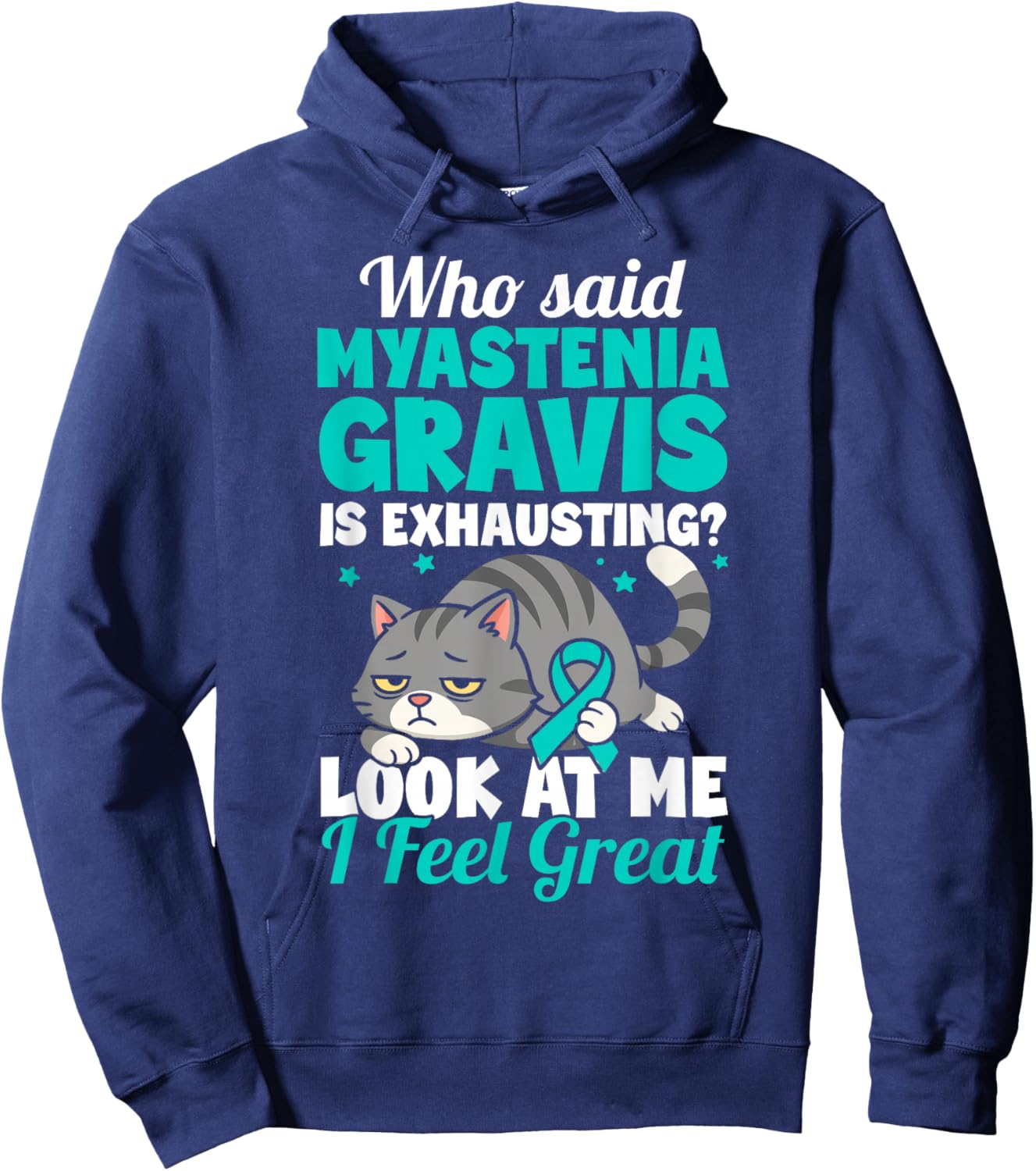 Funny Myasthenia Gravis Warrior Hoodie - Hoodie | Navy