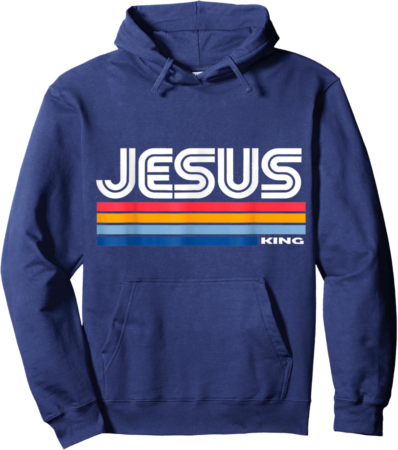 Jesus King Retro Vintage Design Hoodie - Hoodie | Navy