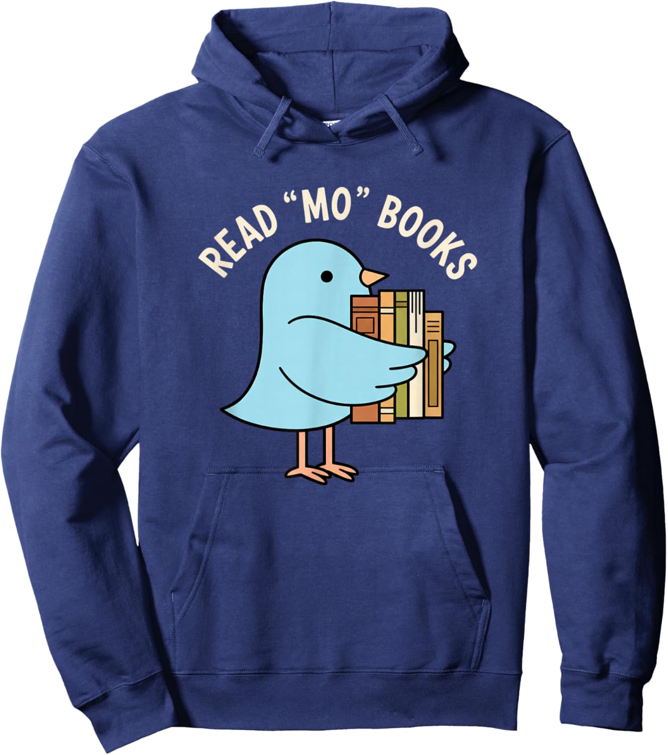 Read Mo Books Cute Bird Reading Kids Book Lover Hoodie - Hoodie | Navy
