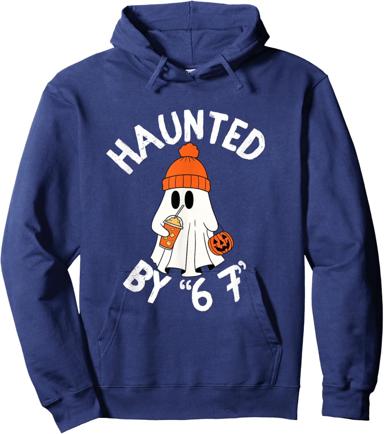 Funny Haunted by 6 7 Halloween Hoodie - Hoodie | Navy