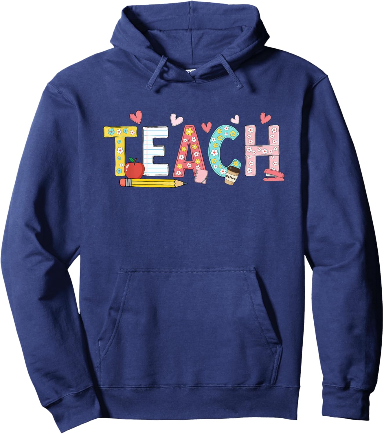 Teach Back to School Cute Teacher Teachers Hoodie - Hoodie | Navy