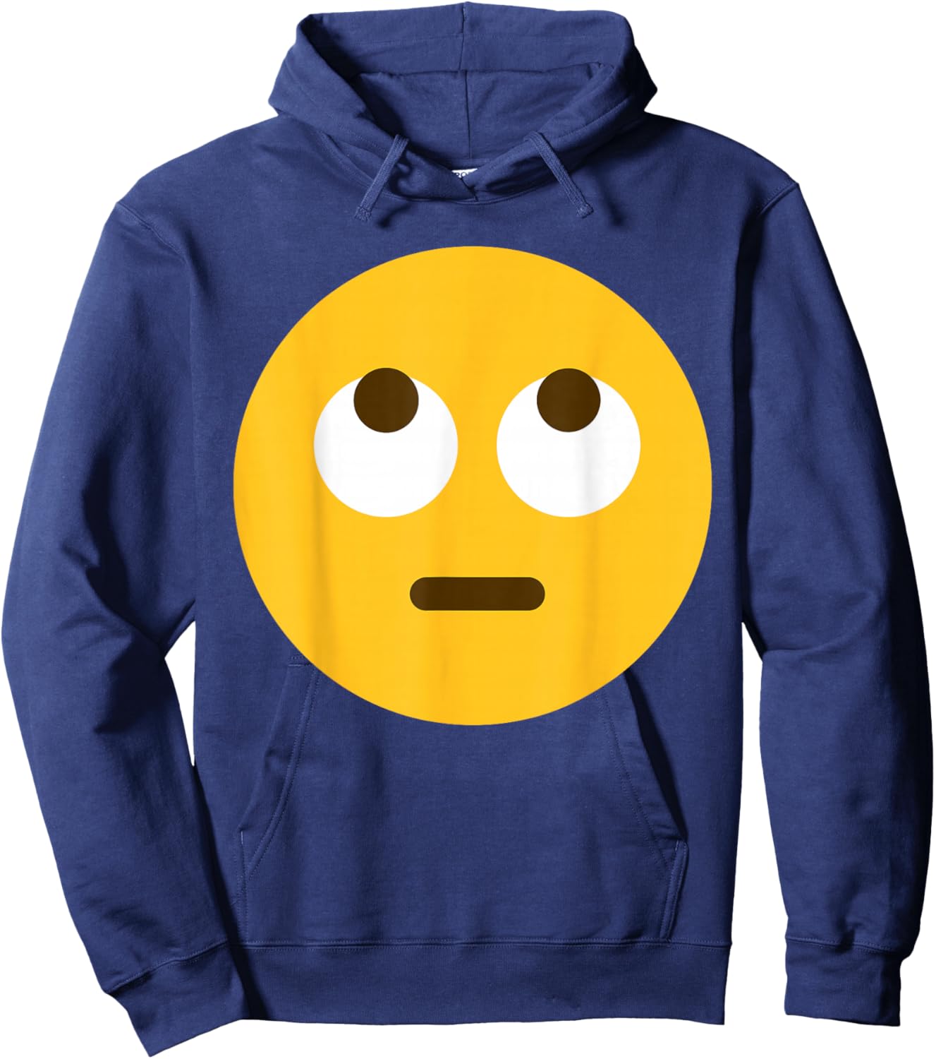 Funny Emoticon Face with Rolling Eyes Eye roll Hoodie - Hoodie | Navy