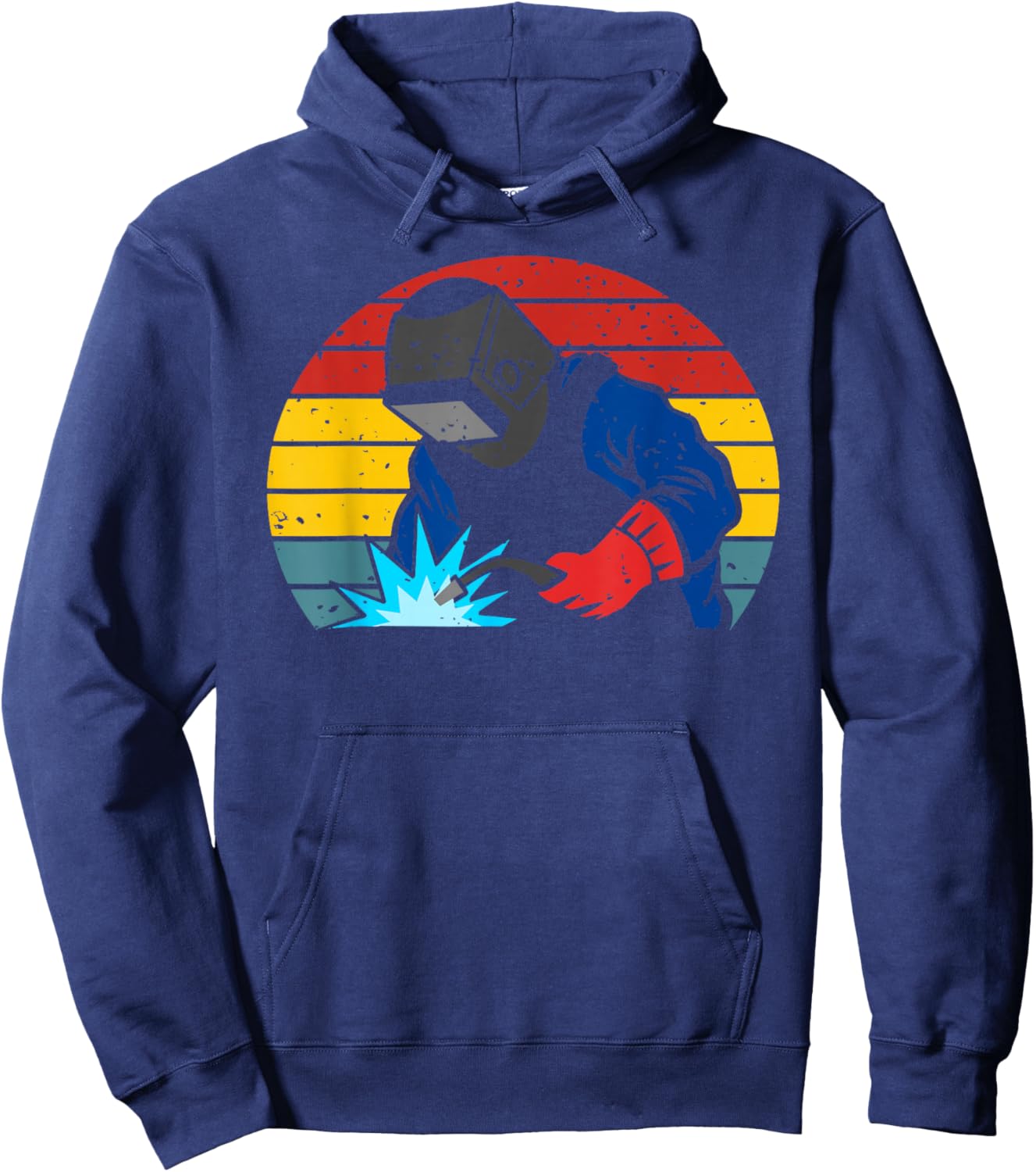 Retro Vintage Welding Welder Dad Men Hoodie - Hoodie | Navy