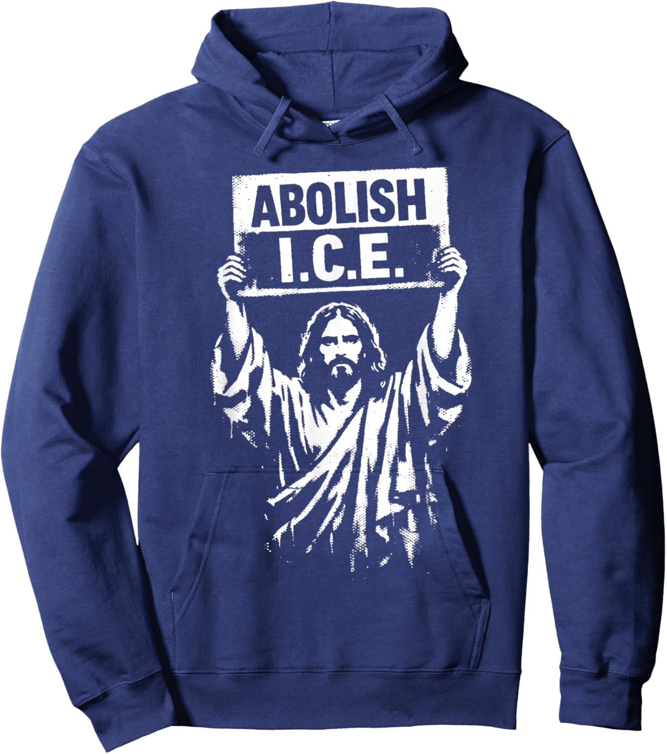 Retro Abolish ICE Jesus ICE Women Hoodie - Hoodie | Navy