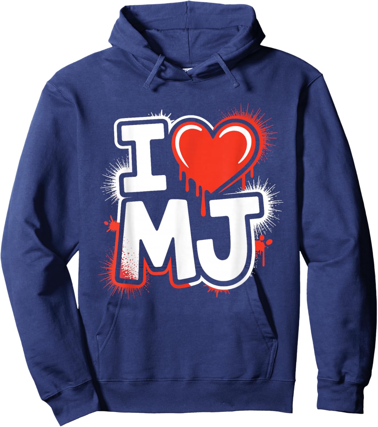I Love MJ, I Heart MJ Hoodie - Hoodie | Navy
