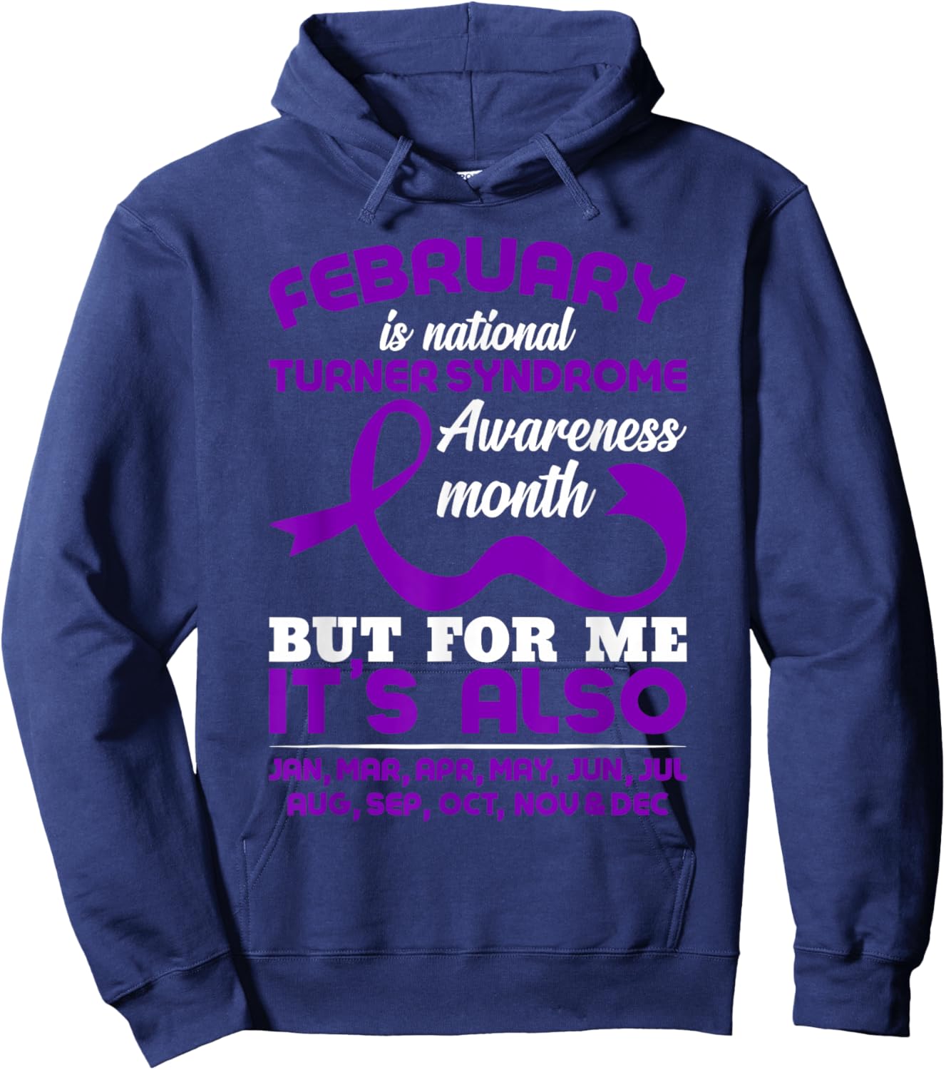 February Turner Syndrome Awareness Hoodie - Hoodie | Navy
