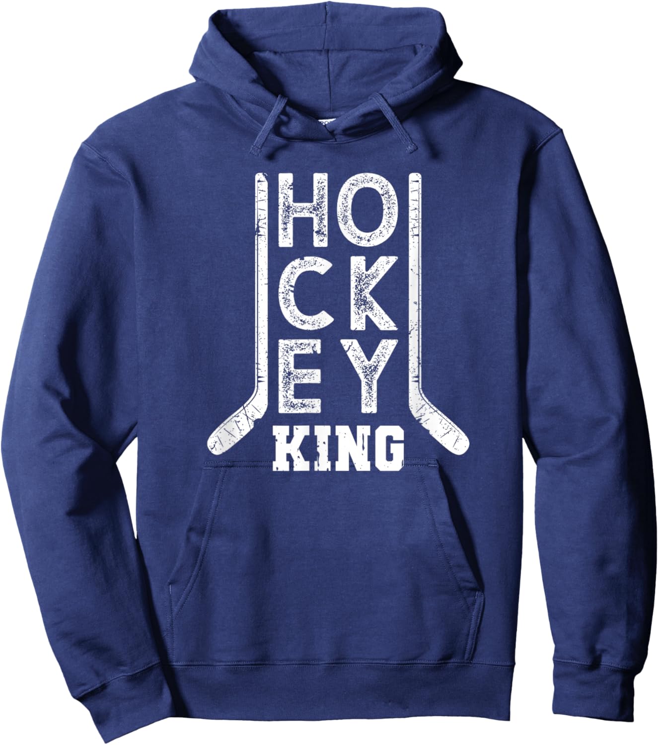 Hockey King Men Boys Ice Hockey Hoodie - Hoodie | Navy