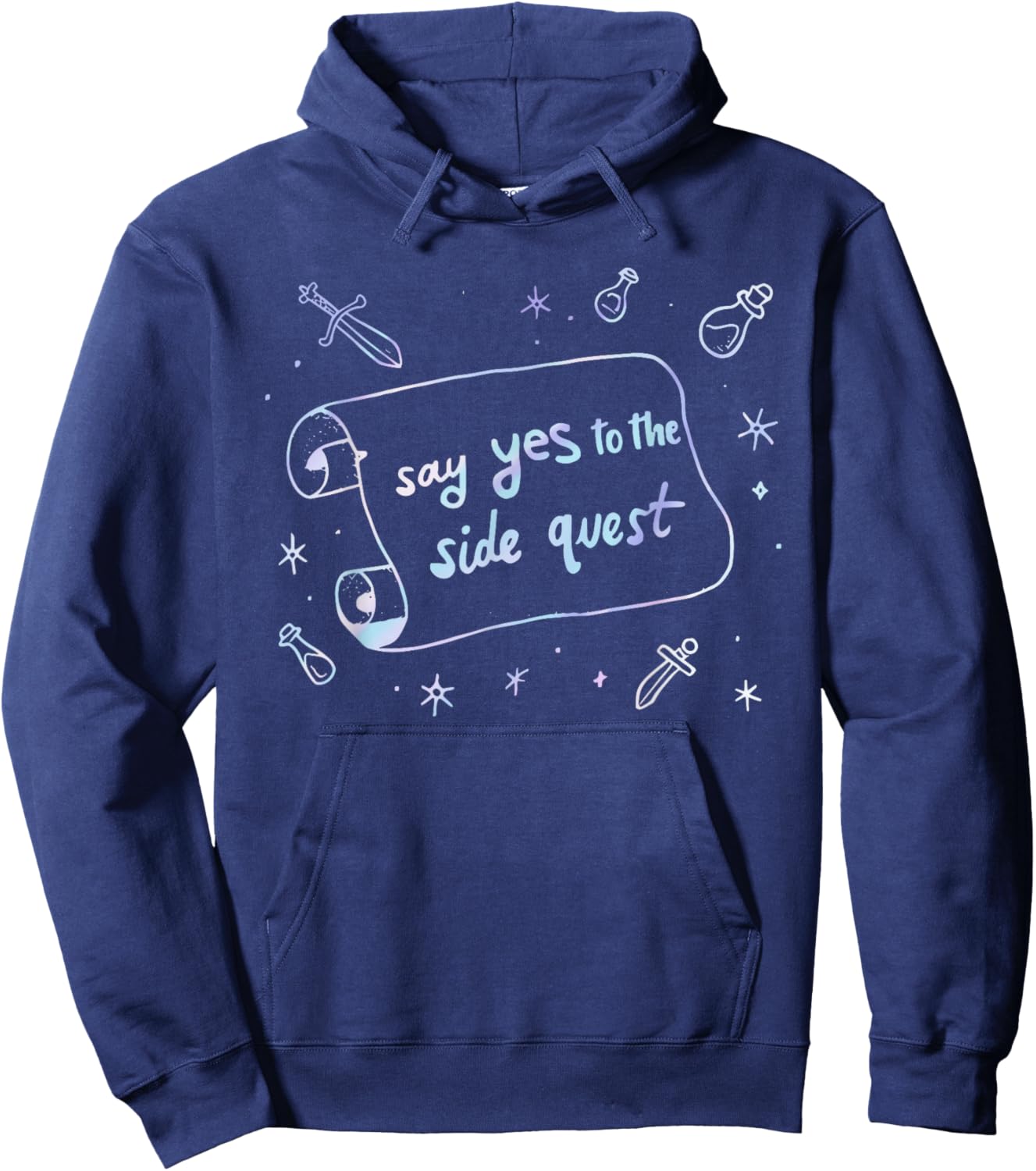 Say Yes to The Side Quest Funny Gamer Hoodie - Hoodie | Navy