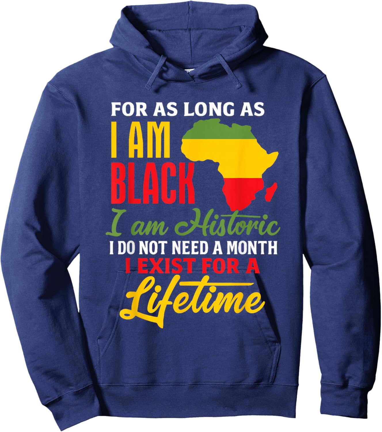 Black Identity Historic Pride Message Hoodie - Hoodie | Navy