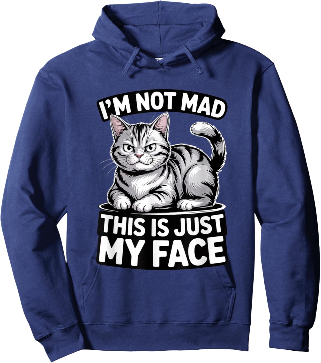 Funny Cat I'm Not Mad This is Just My Face Hoodie - Hoodie | Navy