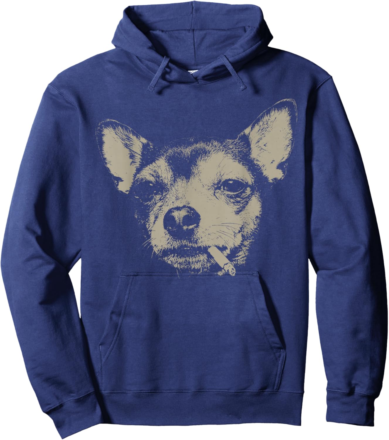 Dog Smoking Cigarette Funny Chihuahua Meme Hoodie - Hoodie | Navy