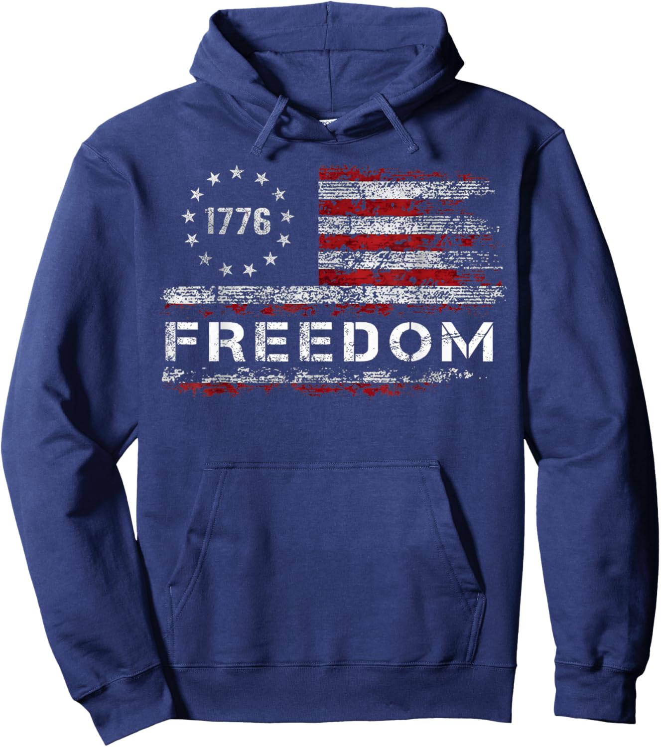 Freedom Vintage America Flag Hoodie - Hoodie | Navy