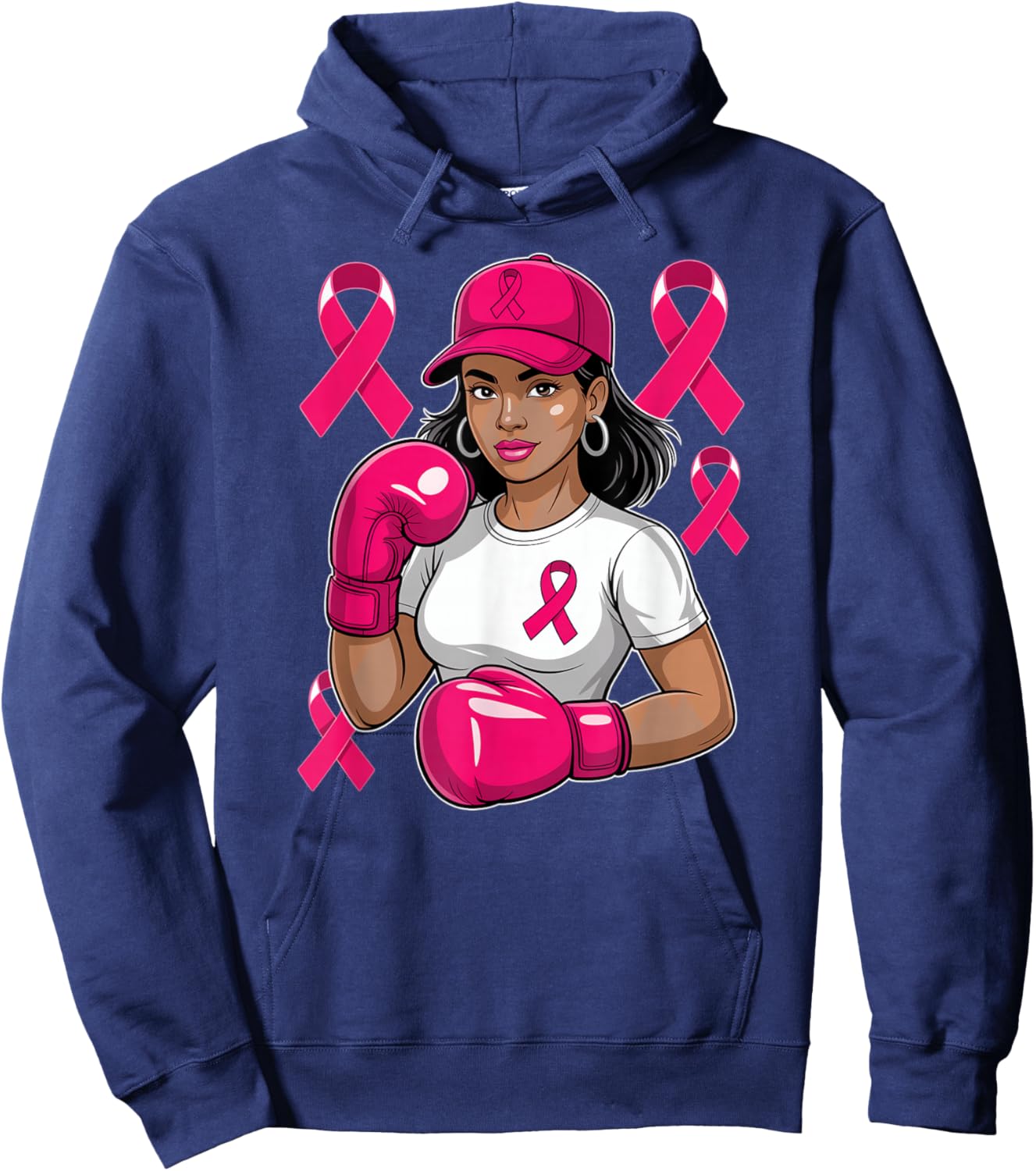 Breast Cancer Awareness Fighter Hoodie - Hoodie | Navy