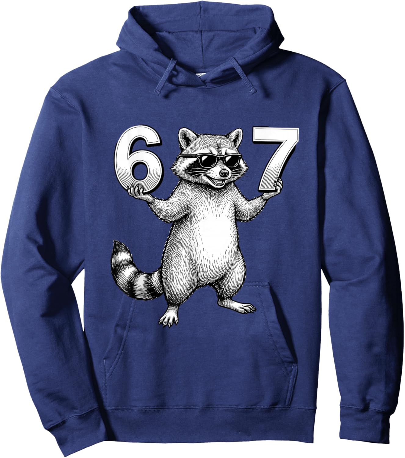 67 Meme Funny Raccoon 6 7 Six Seven 6-7 Hoodie - Hoodie | Navy