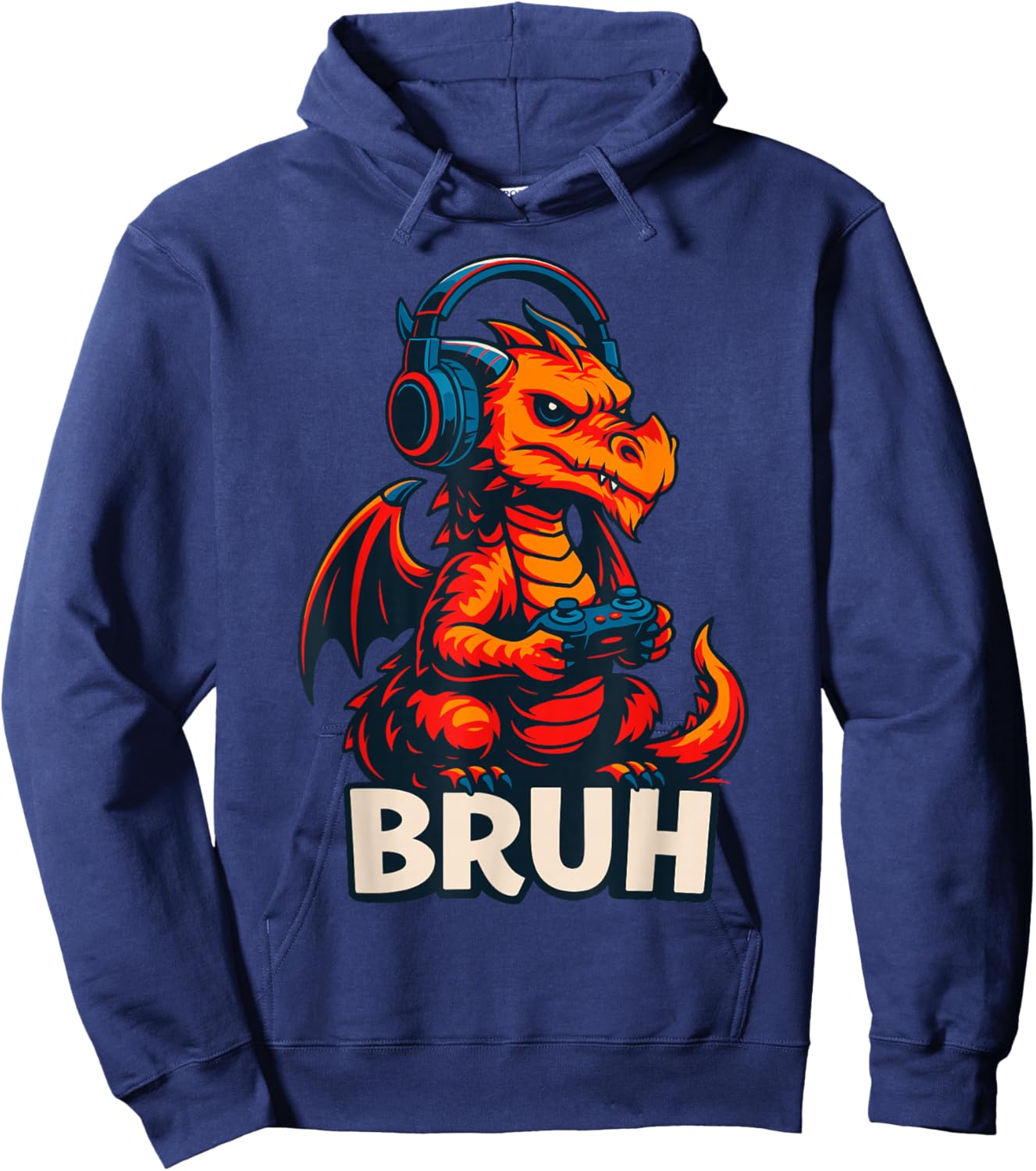 Gamer Dragon Gaming Bruh Hoodie - Hoodie | Navy