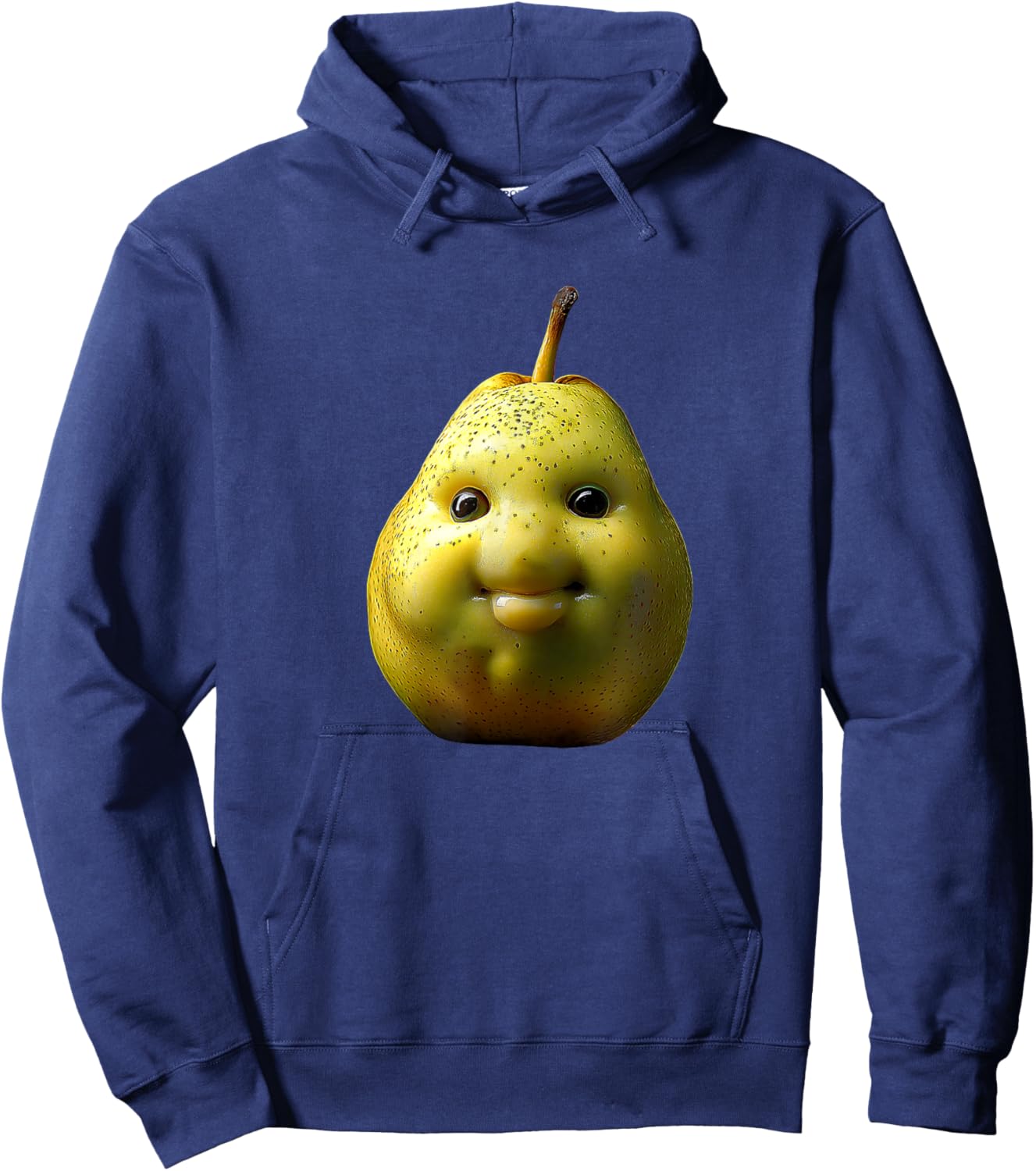 Niche AI Fruit Pear Gen-Z Funny Meme Hoodie - Hoodie | Navy
