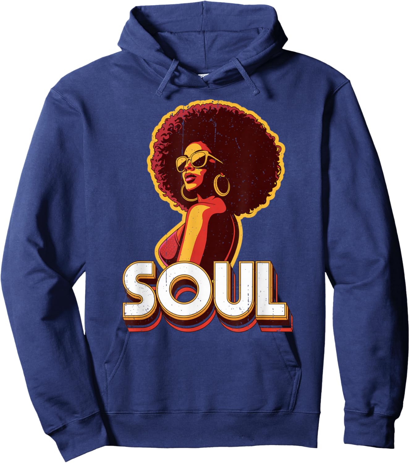 Afro Funk Vintage 70s Retro Soul Hoodie - Hoodie | Navy
