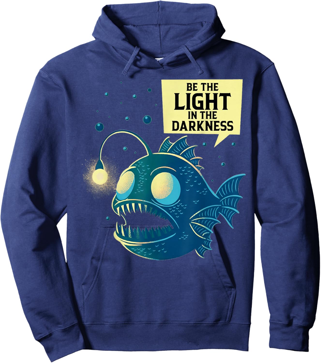 Be The Light in The Darkness - Anglerfish Hoodie - Hoodie | Navy