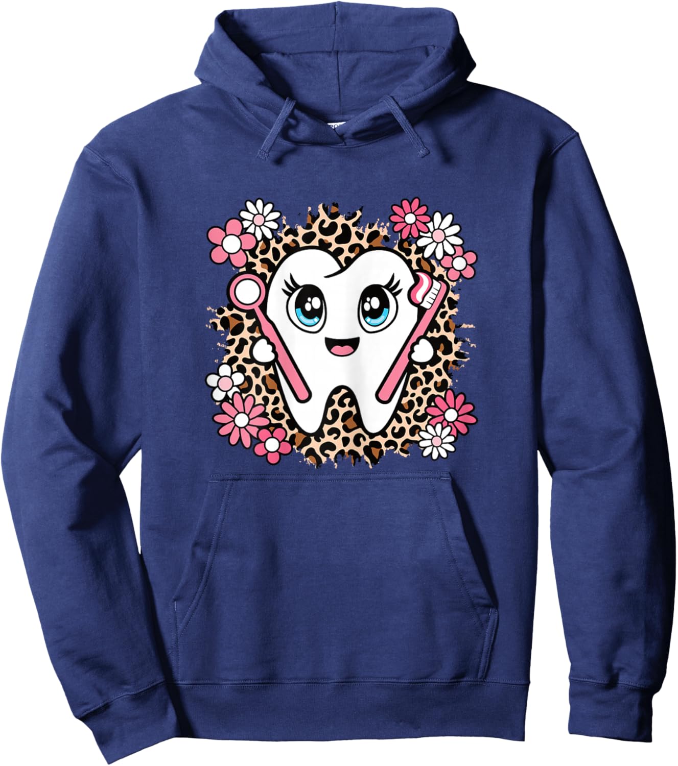 Cute Tooth Dentist Dental Hygienist Women Girls Hoodie - Hoodie | Navy
