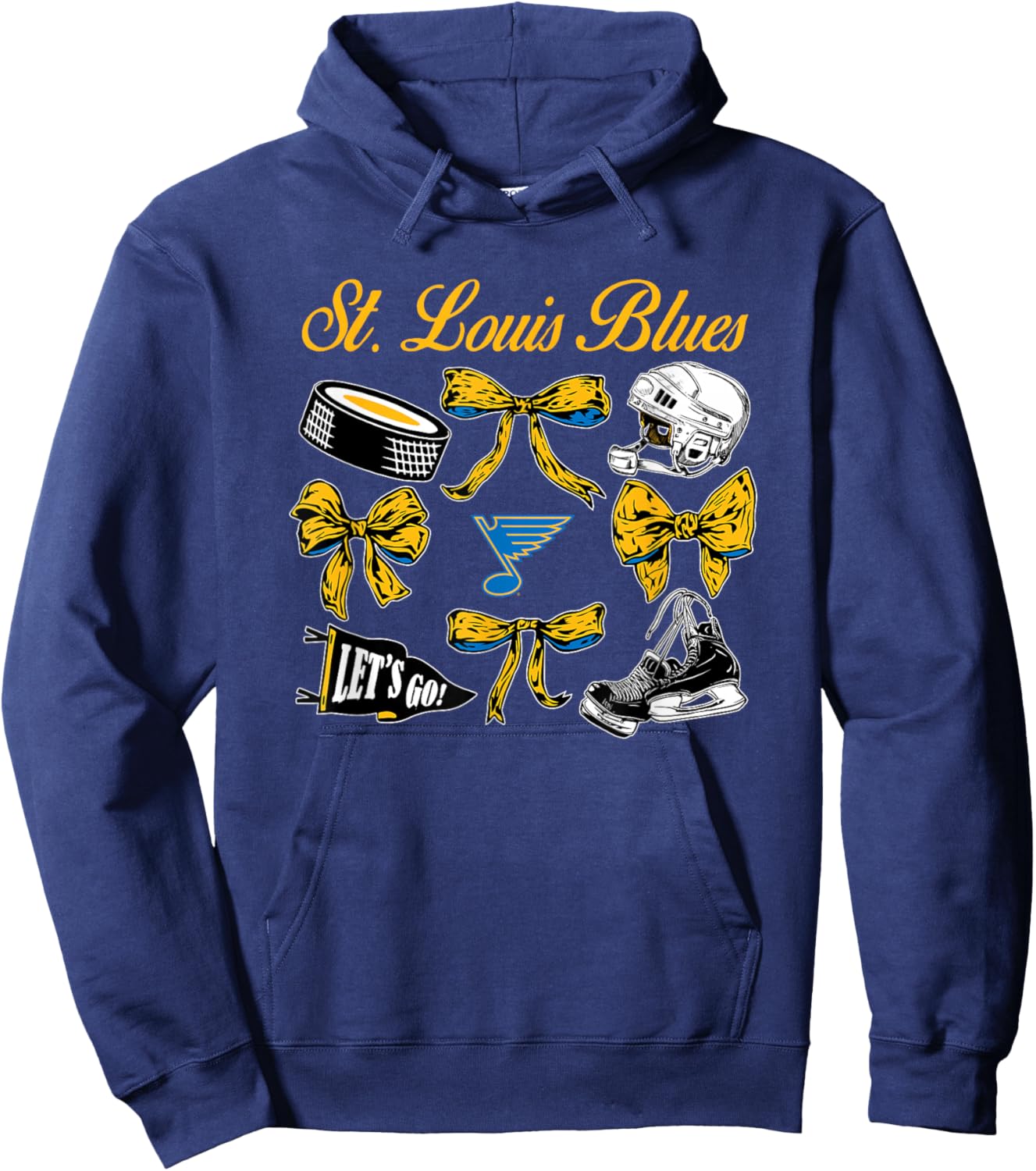 St. Louis Blues Bows Royal Officially Licensed Hoodie - Hoodie | Navy