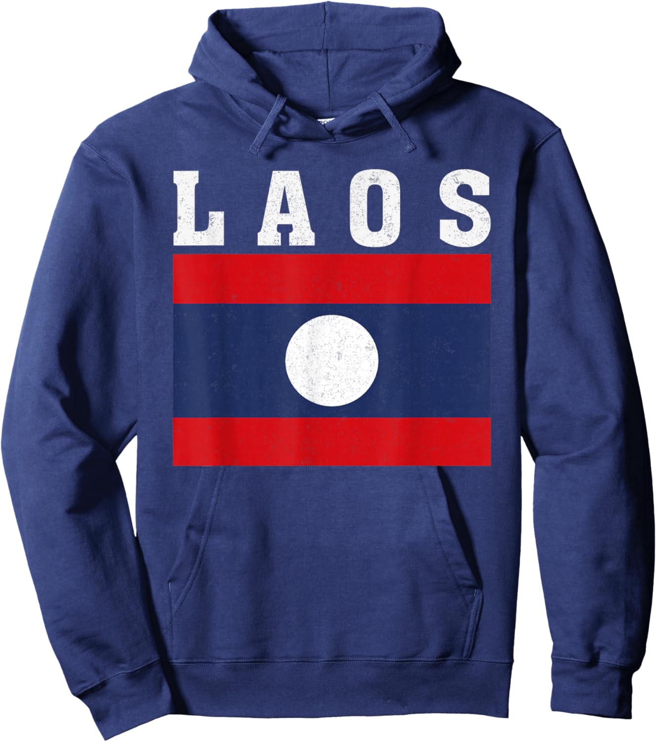 Laos Flag Patriotic National Roots Souvenir Hoodie - Hoodie | Navy