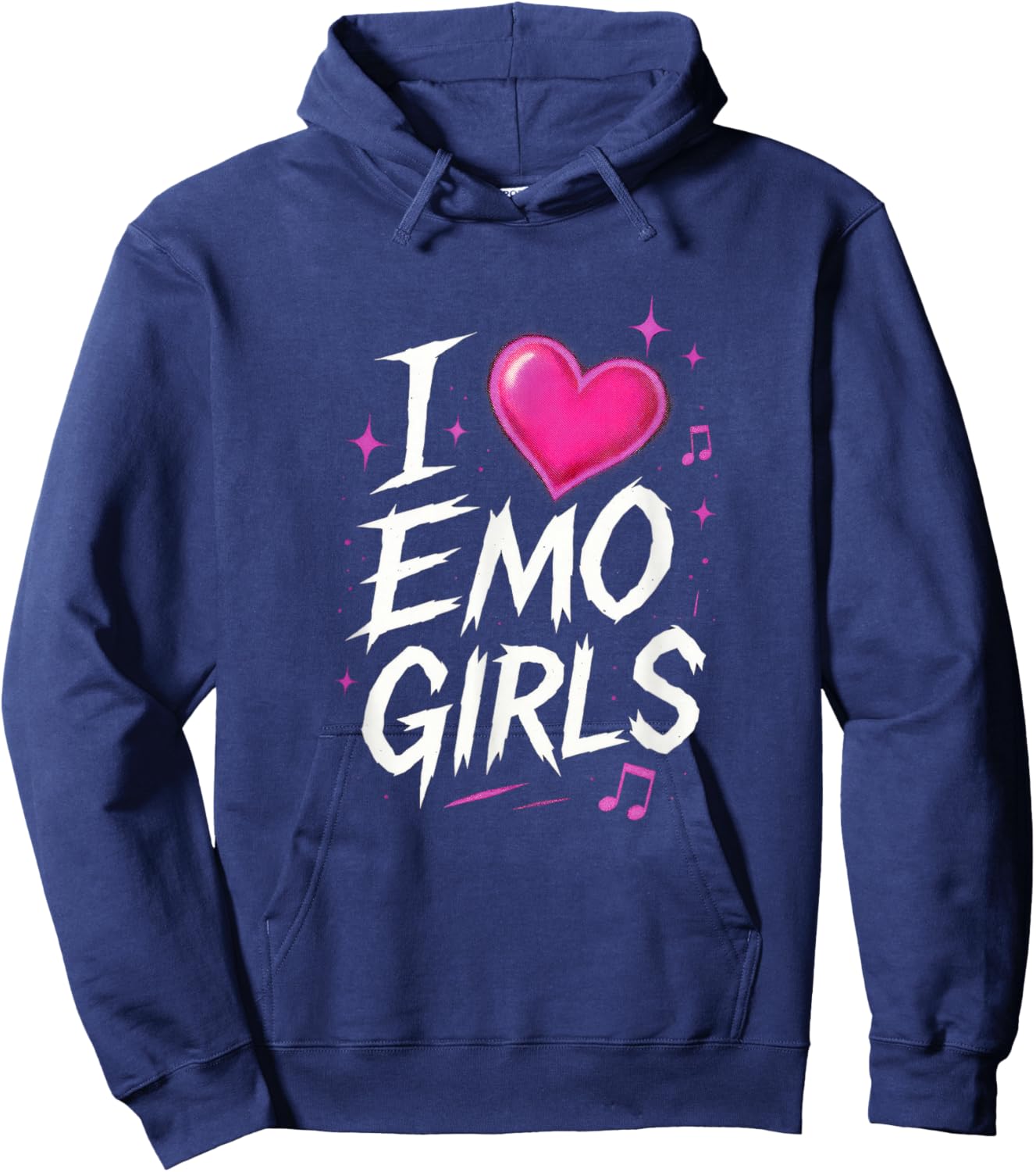 I Love Emo Girls - Emo Heart Music Youth Punk Hoodie - Hoodie | Navy