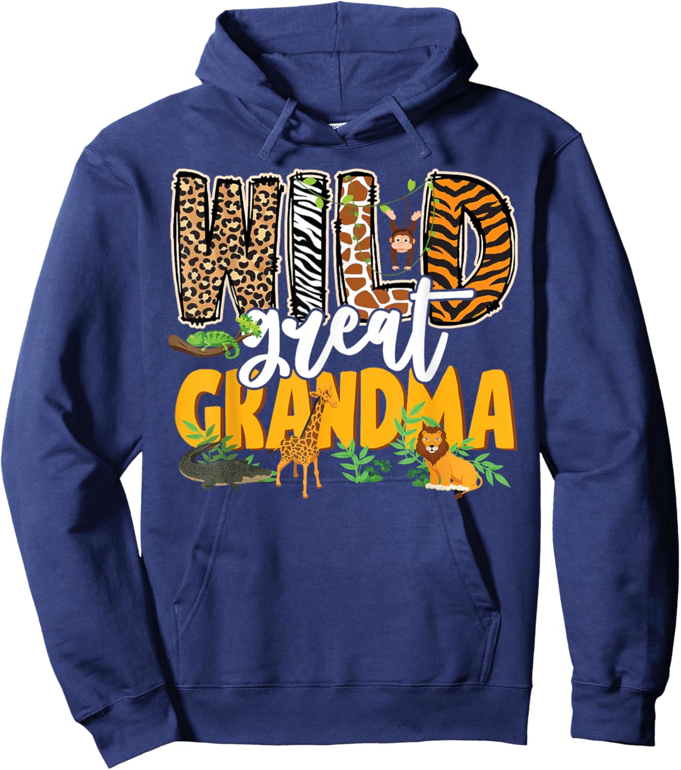 Wild Great Grandma Zoo Safari Jungle Animal Hoodie - Hoodie | Navy