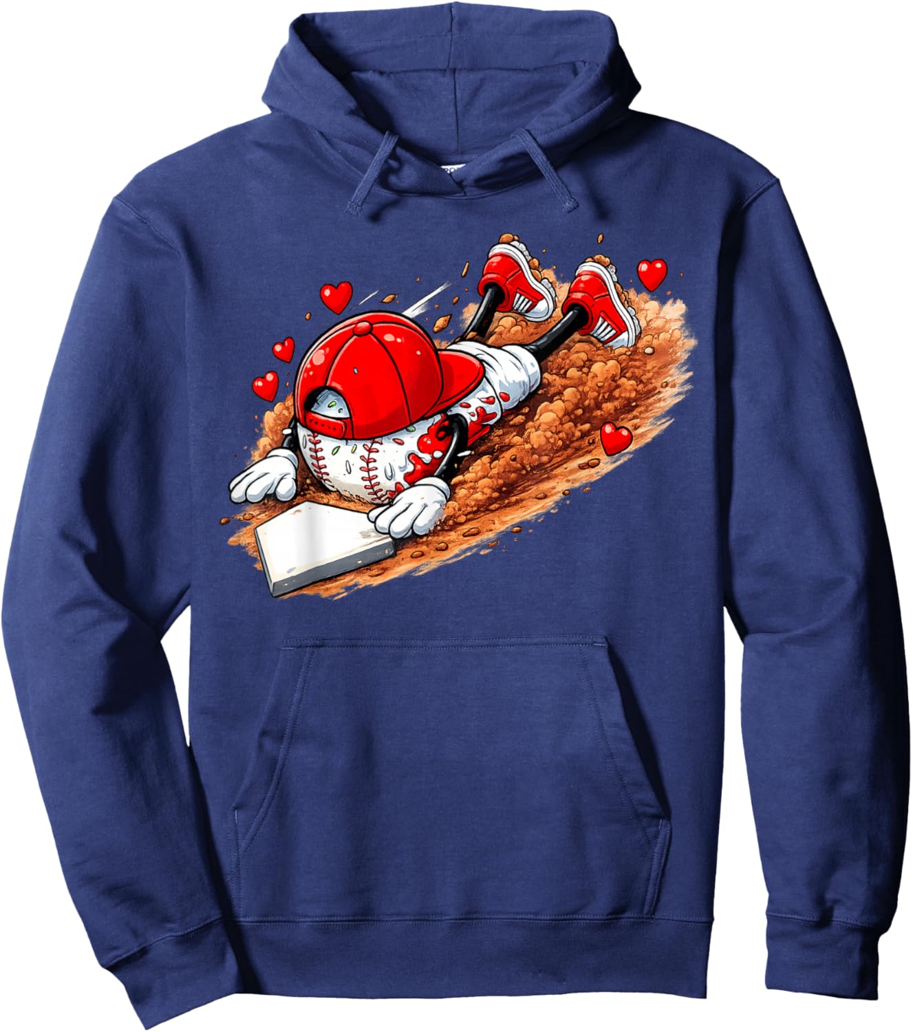 Baseball Valentine's Day Drip Ice Cream Team Hoodie - Hoodie | Navy
