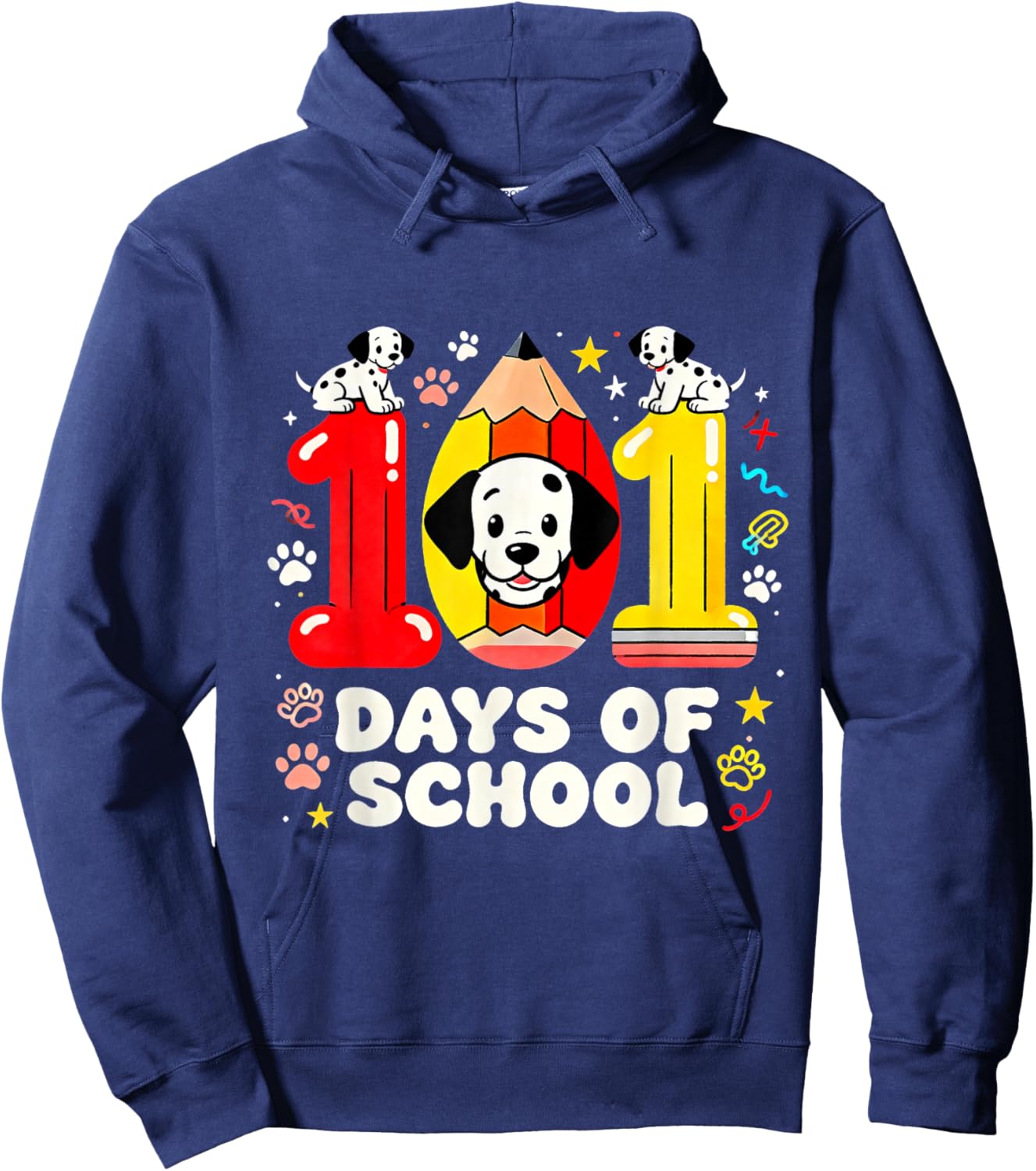 101 Days of School Cute Puppy Classroom Design Hoodie - Hoodie | Navy