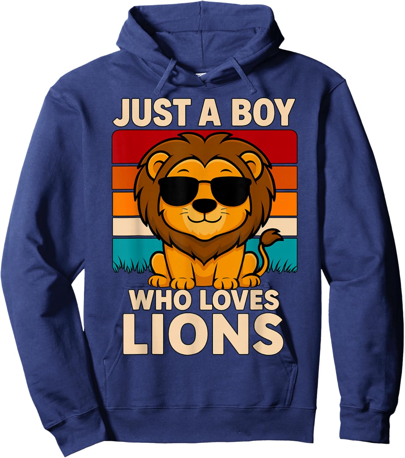 Just a Boy who Loves Lions Hoodie - Hoodie | Navy