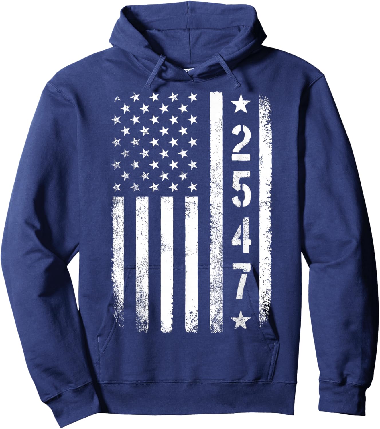 2547 Flag Patriotic Hoodie - Hoodie | Navy