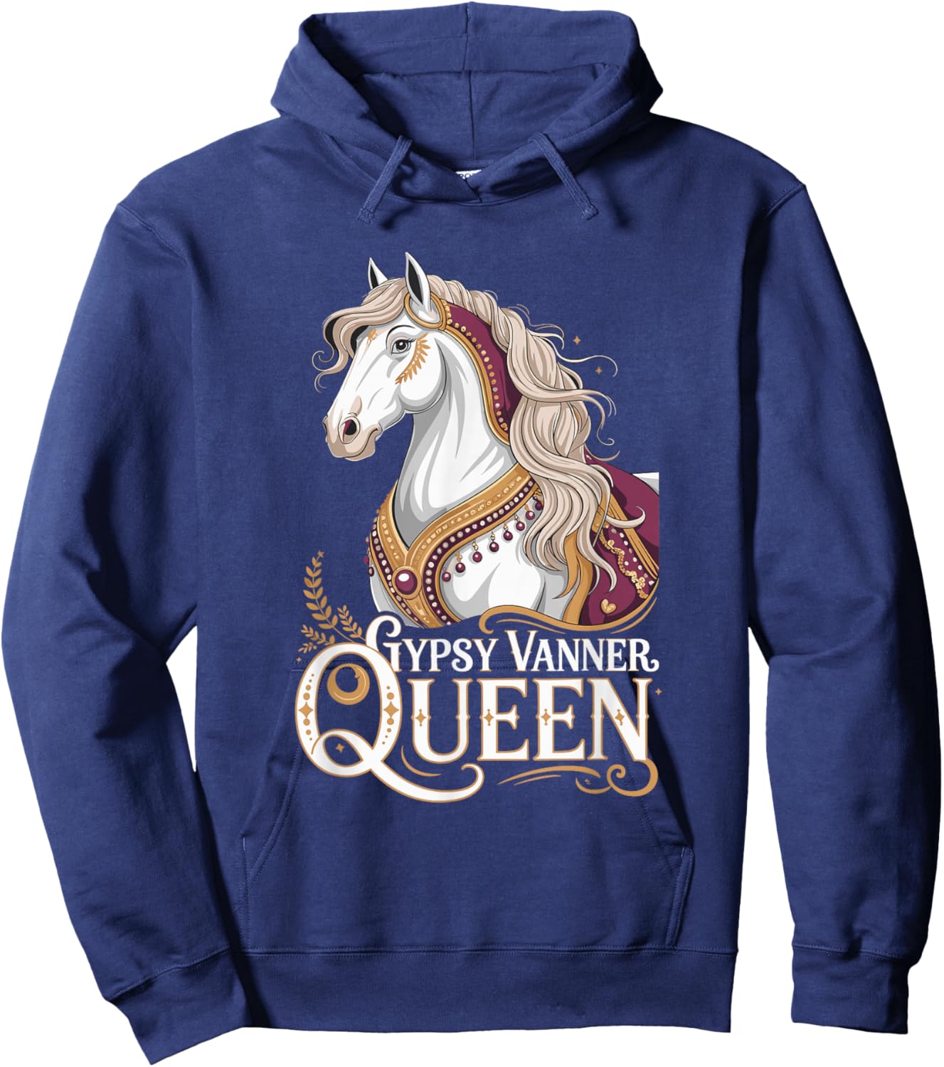 Gypsy Vanner Queen Horse Love Equestrian Hoodie - Hoodie | Navy