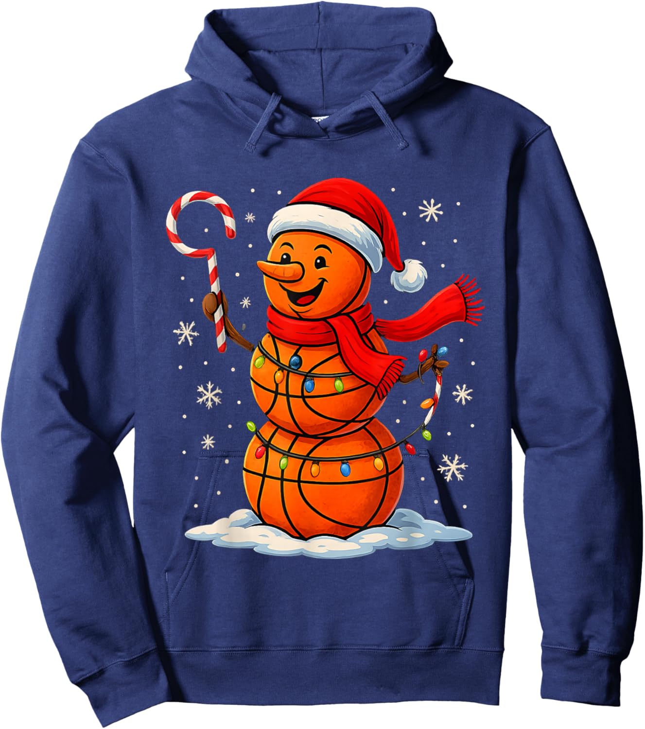 Holiday Santa Basketball Player Gift Hoodie - Hoodie | Navy