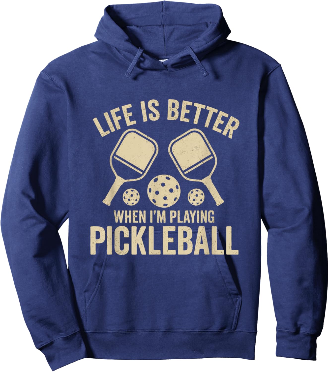 Cool Pickleball Retro Outfit Men Women Hoodie - Hoodie | Navy