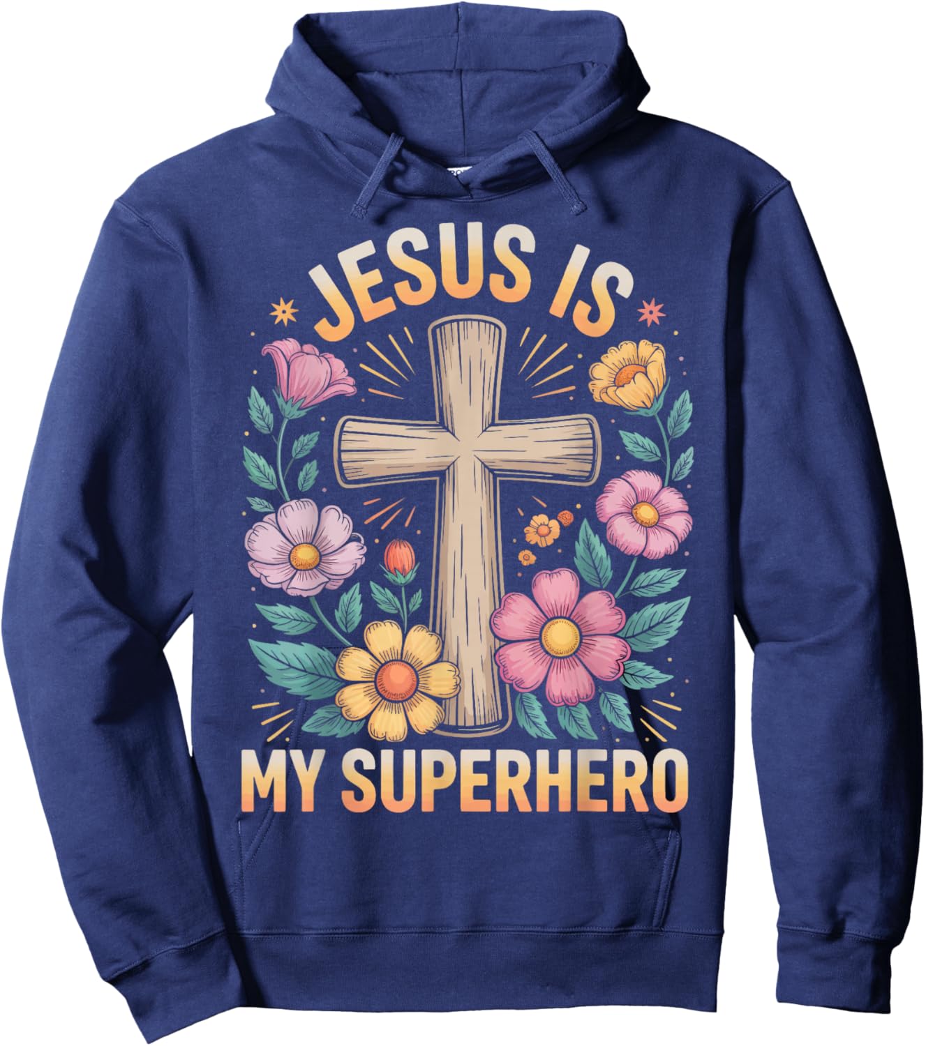 Jesus is My Superhero Hoodie - Hoodie | Navy