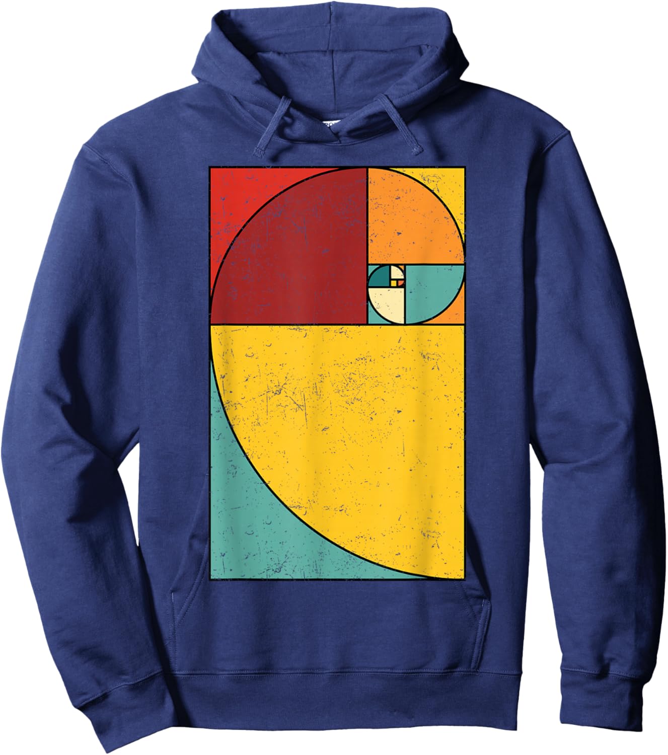 Fibonacci Spiral Geometry Art Hoodie - Hoodie | Navy