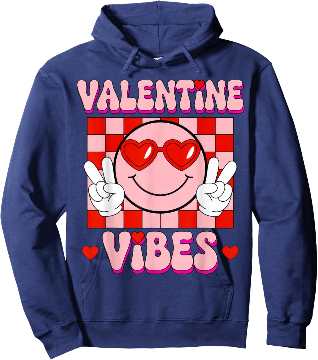 Groovy Valentine Vibes Hoodie - Hoodie | Navy