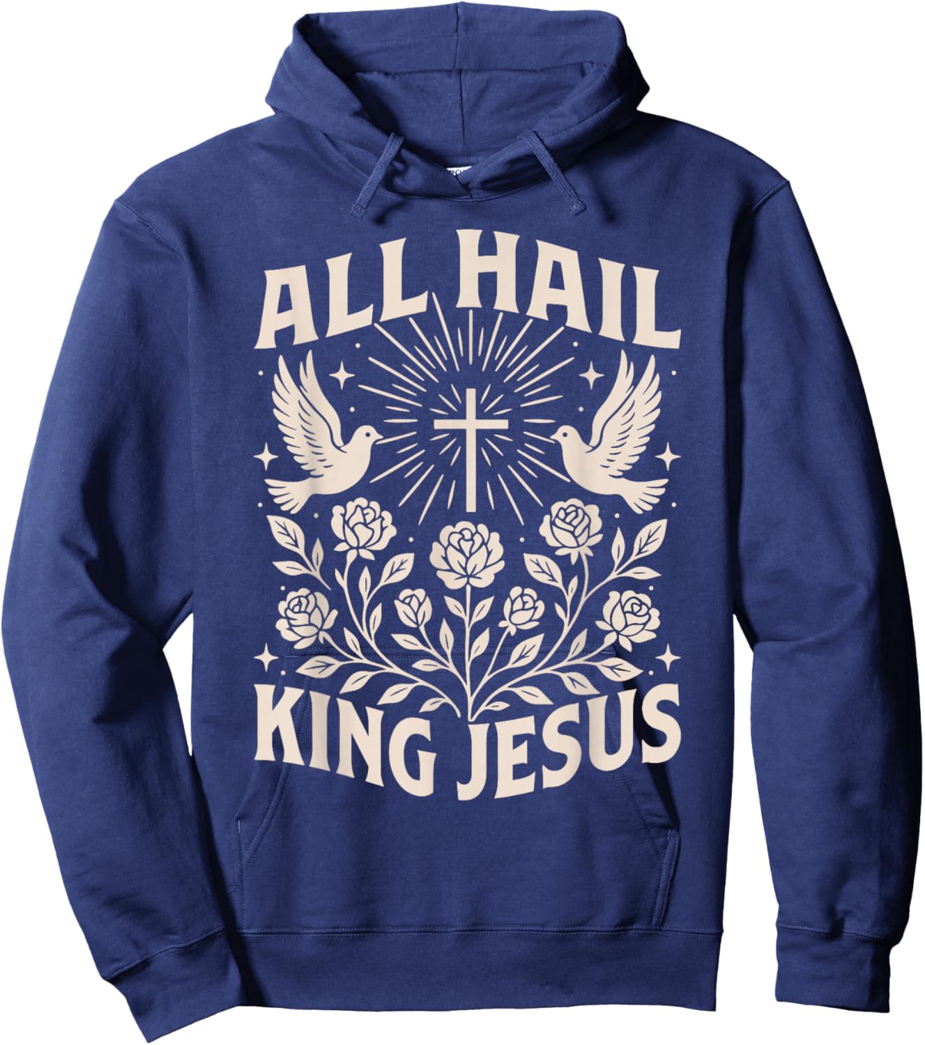 All Hail King Jesus Hoodie - Hoodie | Navy